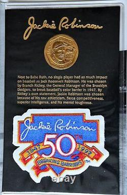 1997 Jackie Robinson 50 Anniversary Gold-Tone Coin & Patch Set