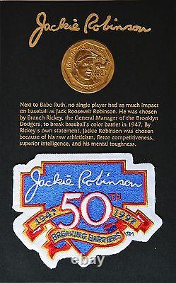 1997 Jackie Robinson 50 Anniversary Gold-Tone Coin & Patch Set