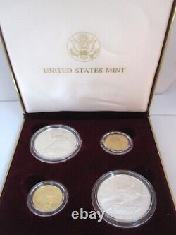 1997 Jackie Robinson 50th Anniversary 4 Coin Silver & Gold Proof & Unc Set