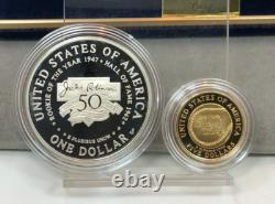 1997 Jackie Robinson 50th Anniversary $5 Gold $1 Silver Commem 2 Coin Proof Set