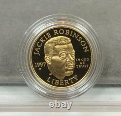 1997 Jackie Robinson 50th Anniversary $5 Gold $1 Silver Commem 2 Coin Proof Set