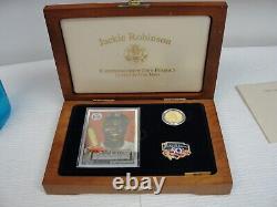 1997 Jackie Robinson 50th Anniversary Legacy Set-$5 Gold Coin/Card/Patch/Pin/Box