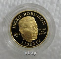 1997 Jackie Robinson 50th Anniversary Legacy Set-$5 Gold Coin/Card/Patch/Pin/Box