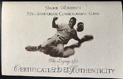 1997 Jackie Robinson 50th Anniversary Legacy Set-$5 Gold Coin/Card/Patch/Pin/Box