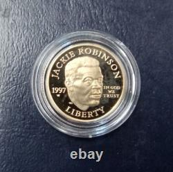 1997 Jackie Robinson $5 Gold and $1 Silver Proof Commemorative Coin Set XCCP554