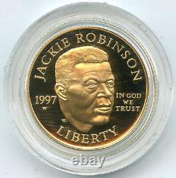1997 Jackie Robinson Two-Coin Silver & Gold Proof Set US Mint CA230