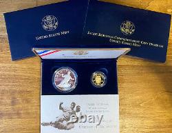 1997 Jackie Robinson Two-Coin Silver & Gold Proof Set US Mint withCOA