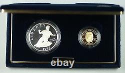 1997 Proof Jackie Robinson Commemorative 2 Coin Set $5 Gold & Silver $1 in OGP