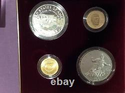 1997 US Jackie Robinson Commemorative Gold & Silver Proof Set 4 Coin Rare b41