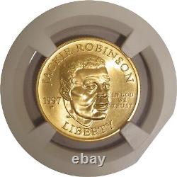 1997 W $5 Jackie Robinson Commemorative Gold NGC MS69 Uncirculated Coin