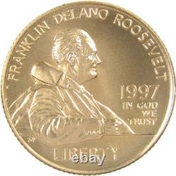1997 W Franklin D. Roosevelt Commemorative Gold Uncirculated $5 Coin