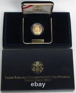 1997 W Gold Proof $5 Jackie Robinson Commemorative Box & Coa