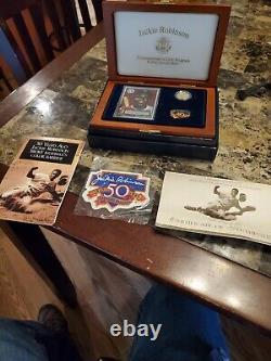 1997 -W Jackie Robinson 50th Anniversary Legacy Set $5 Gold Coin/Card/Patch &COA