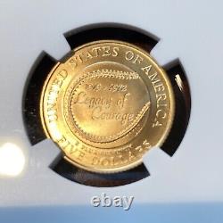 1997-W Jackie Robinson $5 Gold Coin NGC MS 70
