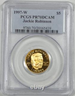 1997-W Jackie Robinson $5 Gold PCGS Certified PR70DCAM