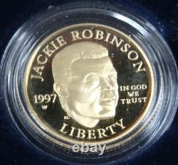 1997-W Jackie Robinson Legacy Set $5 Gold US Mint Pin Patch OGP Box & COA
