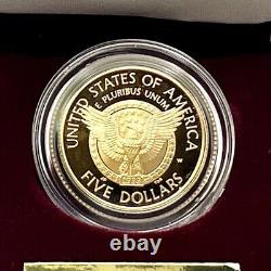 1997-W Proof Gold Franklin D. Roosevelt $5 Coin With COA In OGP