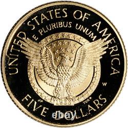 1997-W US Gold $5 Franklin Delano Roosevelt Commemorative Proof Coin in Capsule