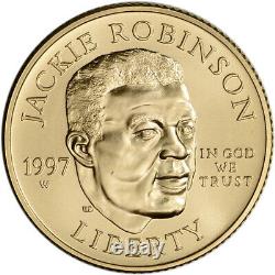 1997-W US Gold $5 Jackie Robinson Commemorative BU in OGP