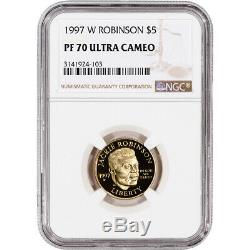 1997-W US Gold $5 Jackie Robinson Commemorative Proof NGC PF70 UCAM