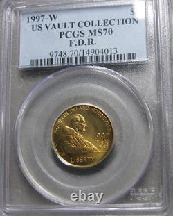 1997-W US Vault Collection FDR Roosevelt - PCGS Graded MS-70 Coin - #960C