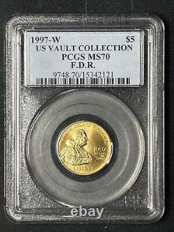 1997-w $5 Gold Commemorative F. D. R. Fdr Roosevelt Pcgs Ms70 Ms-70 Scarce