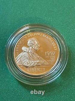 1997-w Franklin Delano Roosevelt Commemorative $5 Five Dollar Proof Gold Coin