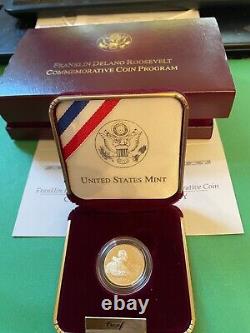 1997-w Franklin Delano Roosevelt Commemorative $5 Five Dollar Proof Gold Coin