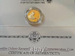 1997-w Franklin Delano Roosevelt Commemorative $5 Five Dollar Proof Gold Coin