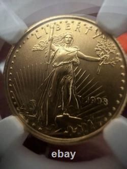1998 G$5 American Gold Eagle 1/10 oz NGC MS 69 Cert #8690374-044