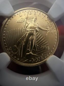 1998 G$5 American Gold Eagle 1/10 oz NGC MS 69 Cert #8690374-044