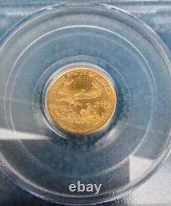 1999 W $5 GOLD EAGLE PCGS MS69 Variety-UNFINISHED PROOF DIES