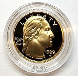 1999-W WASHINGTON 200th ANNIVERSARY 2-COIN $5 GOLD PROOF & UNC SET WITH OGP