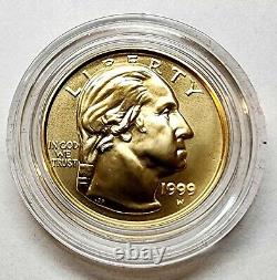 1999-W WASHINGTON 200th ANNIVERSARY 2-COIN $5 GOLD PROOF & UNC SET WITH OGP