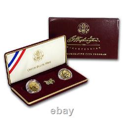 1999-w $5 Gold George Washington? Proof & Unc? 2 Coin Set Bu Commems? Trusted