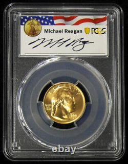1999-w $5 Ms-70 Reagan Legacy Series Perfect Gold Washington Commemorative
