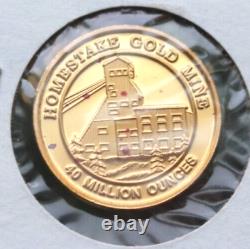 1/2 toz GOLD COIN HOMESTAKE MINE. 9999 FINE Commemorative LEAD, SD 1876-2002