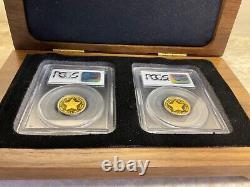 1/4 OZ Very Rare 2 Coins 2002 Liberia $40 Stella GOLD PCGS 69 DCAM Magnificent