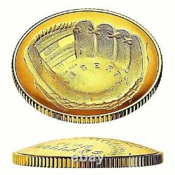 (1 Ea.) 2014 Baseball H. O. F. Commemorative Gold $5.00 Proof & Uncirculated Coins
