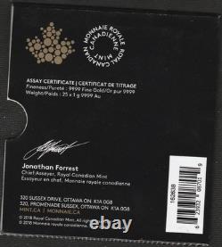 1 Gram GOLD Coin from the 2018 RCM Maplegram25 In Assay Set