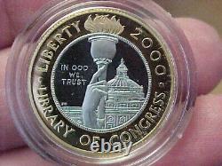 2000 $10 Dollar Bimetallic Platinum Gold Commemorative Proof Coin Box + Coa