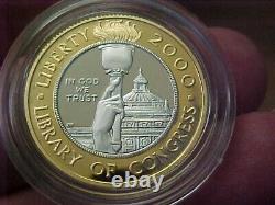 2000 $10 Dollar Bimetallic Platinum Gold Commemorative Proof Coin Box + Coa