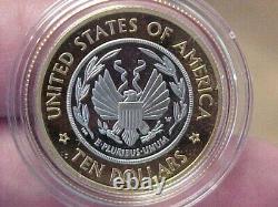 2000 $10 Dollar Bimetallic Platinum Gold Commemorative Proof Coin Box + Coa