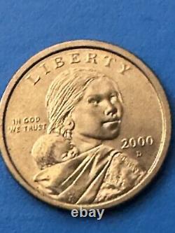 2000 D Sacagawea One Dollar Coin US Liberty Gold Color