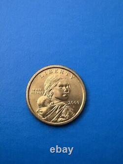 2000 D Sacagawea One Dollar Coin US Liberty Gold Color