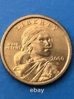 2000 D Sacagawea One Dollar Coin US Liberty Gold Color