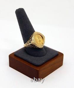 2000 Liberty 1/10oz $5 Gold Coin Mounted in 14K Yellow Gold Ring Size 10.5- 9.5g