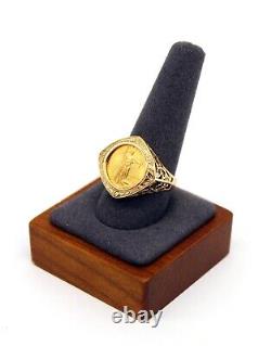 2000 Liberty 1/10oz $5 Gold Coin Mounted in 14K Yellow Gold Ring Size 10.5- 9.5g