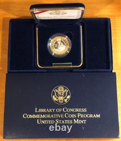 2000 Library of Congress Proof $10 Bimetallic Gold & Platinum Coin withCOA & OGP