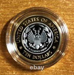 2000 Library of Congress Proof $10 Bimetallic Gold & Platinum Coin withCOA & OGP